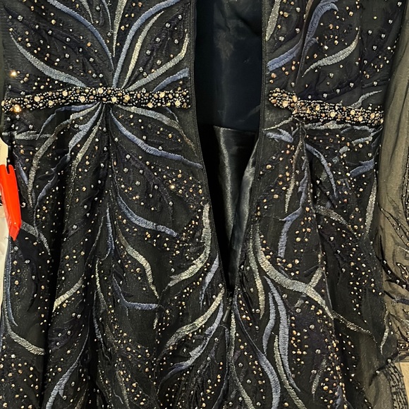 Mac Duggal EMBELLISHED TEA-LENGTH ILLUSION COCKTAIL DRESS NWT 11136 - Picture 11 of 13